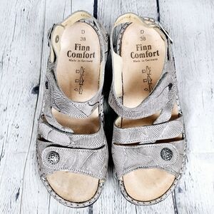 FINN COMFORT | Gomera leather taupe adjustable strap sandals